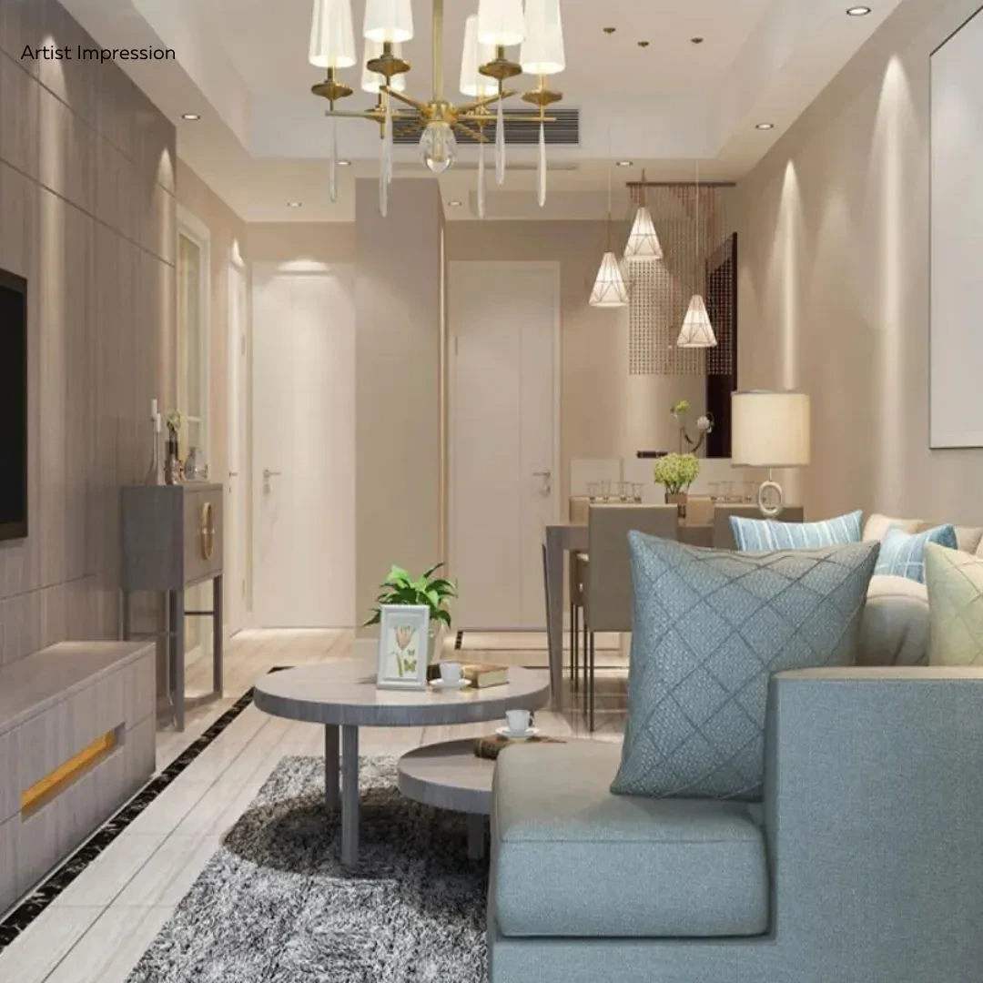 Modern living room with TV unit